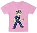 HARIZ - Maglietta per bambini con scritta "Polizia", divertente e divertente, con biglietto regalo e zucchero filato rosa, 15-24 mesi, 80-92 cm