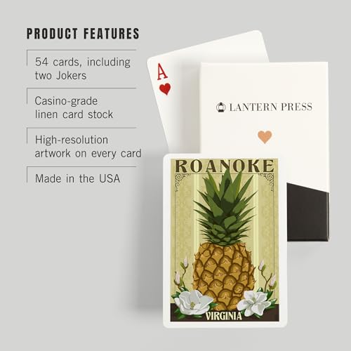 Baraja de cartas Lantern Press Roanoke Virginia poker miniatura 3