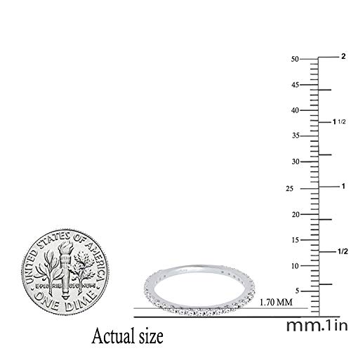 Dazzlingrock Collection Round Diamond or Gemstone Eternity Stackable Wedding Band for Women, Available in 10K/14K/18K Solid Gold3