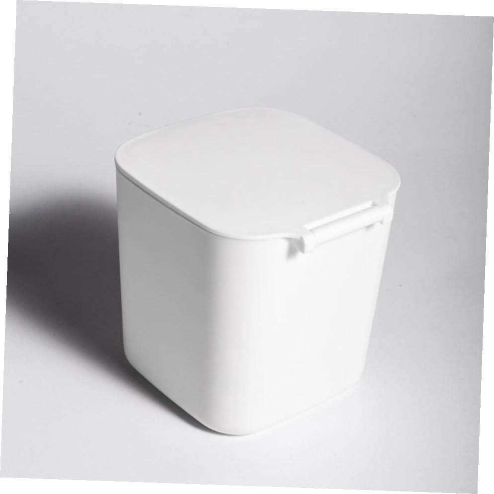 Caneca de basura pequeña para escritorio de plástico blanca miniatura 6
