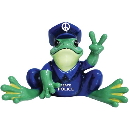 Westland Giftware Peace Frogs Ceramic Peace Police Frog Figurine, 31/2
