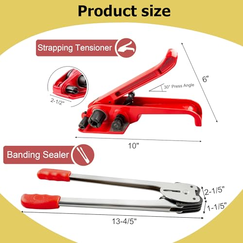Auxdee 2002 Heavy Duty Packaging Banding Strapping Kit, 4 In 1 Pallet Strapping Kit thumb #2