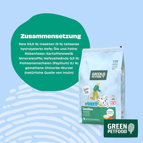 Green Petfood InsectDog Sensitive | 10 kg | Adult | Hundefutter trocken