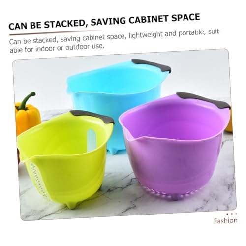 Set de 3 tazones para ensalada y mezcla plástico con tapa miniatura 5
