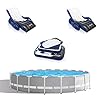 Intex 20ft x 52in outdoor prism frame above ground swimming pool set with cartridge filter pump 2 lounger float chairs and inflatable cooler with lid  urban country home decor