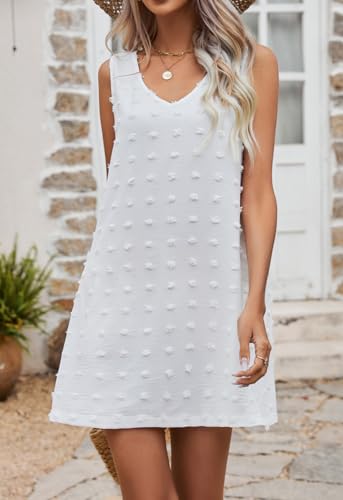 Vestido feminino casual de verão com bolsos, vestido de praia boêmio, gola V, solto, vestido de cami