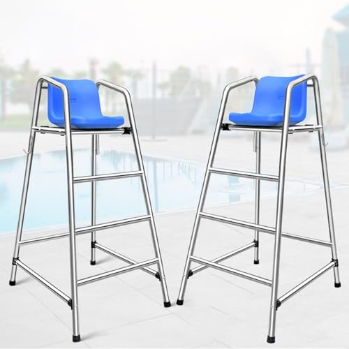 Silla de Socorrista para Piscina 150 cm de Acero Inoxidable con 3 Escalones miniatura 1
