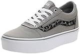 vans leopardenmuster  Vans Damen Ward Platform Canvas Sneaker, Grau Metallic Leopard Drizzle Vw2, 34.5 EU