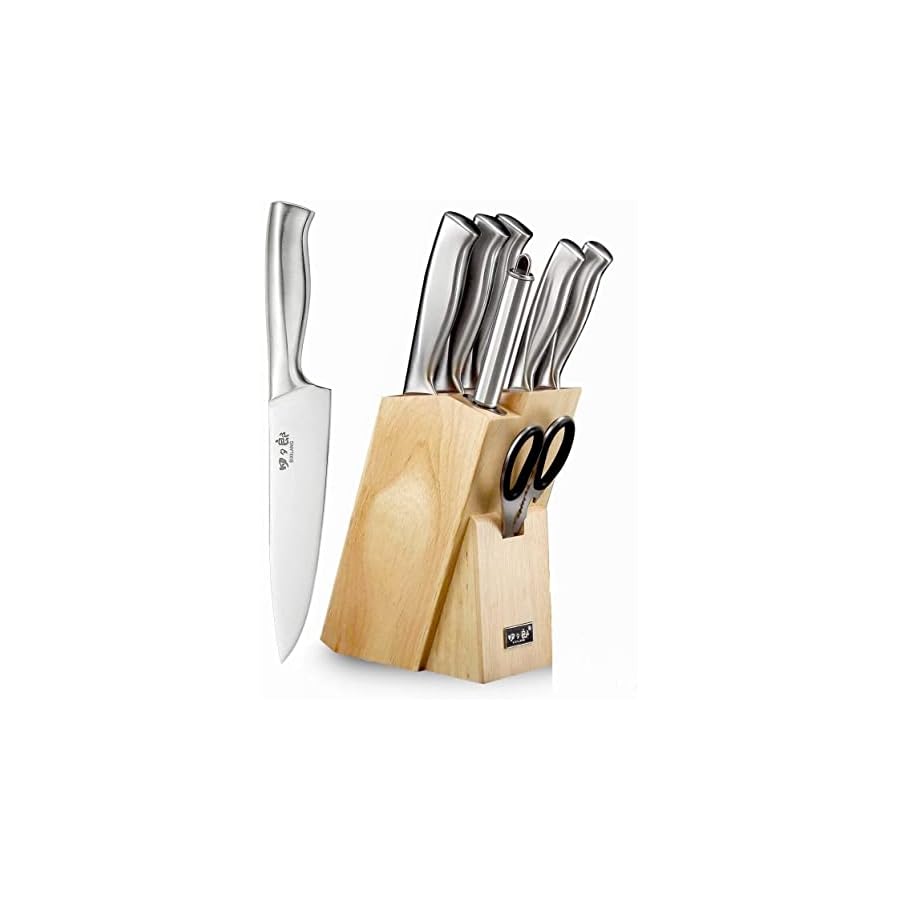 SIXILANG-Knife-Set-8-Piece-German-Stainless-Steel-Hollow-Handle-Manual-Knife-Sharpener-Forged-Kitchen-Knives-Set-with-Oak-Wooden-Block-Gift SIXILANG Knife Set, 8 Piece German Stainless Steel Hollow Handle Manual Knife Sharpener Forged Kitchen Knives Set with Oak Wooden Block Gift