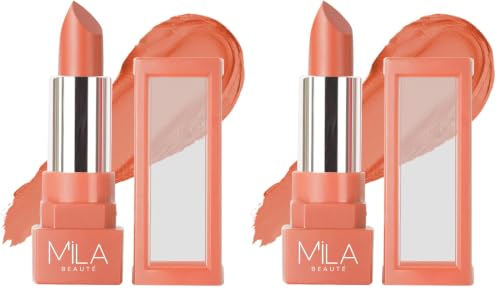 Image of MILA BEAUTE Matte Lipstick | Highly Pigmented & Lightweight Formula | Matte Finish | Gives Full Coverage | Shade - (Pack of 2)