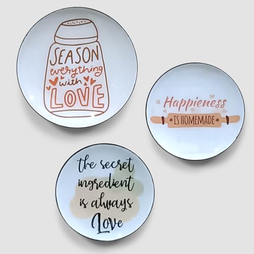 Image of Amazon Basics Kitchen Quotes Metal Decorative Fridge Magnet | Gift Items for Women and Men | Home Decoration Gift Item | Set of 3 | Stylish Fridge Magnet 1x9 CM, 1x7 CM