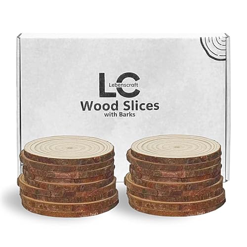 Wood Slices 4 Inch (3.5-4.0") Discs Ornaments for Crafts by lebenscraft - Used condition - US$12.74