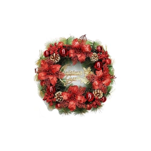 Décoration de guirlande de fleurs de Noël FLXHSA rouge pour ornement de porte premium