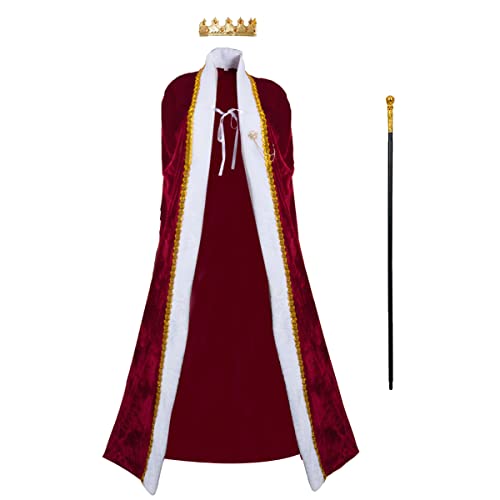 Disfraz Medieval Rey con Capa y Corona Imperial miniatura 2