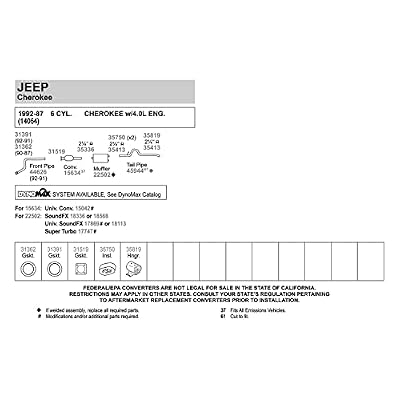 Walker SoundFX 18568 Direct Fit Exhaust Muffler 2.25 Inlet (ID) 2.25 Outlet (ID) for Jeep Cherokee
