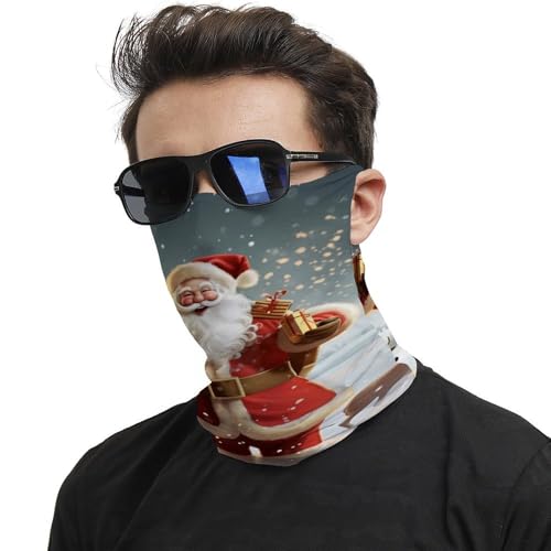 Neck Gaiter Christmas Santa Claus Face Mask for Travel Face Cover Scarf for Men Women Elastic Headbands Wind-proof Bandana for Skiing Fishing Hiking Cycling2