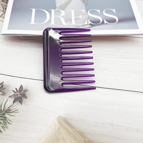 Mini peine de dientes anchos para cabello y barba, morado miniatura 3