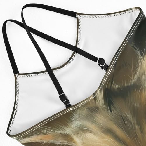 Cat Mouse Girls 1 Piece Swimsuit, Spaghetti Straps Kid Swimsuit, Cross Back Design, Ages 3T4