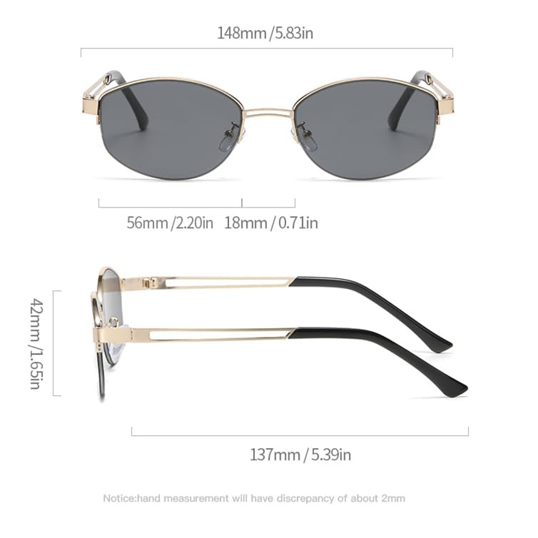 Lunettes de soleil à monture métallique avec verres élégants contre les reflets