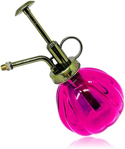 Plant Mister Flower Water Spray Bottle Can Pot | Vintage Pumpkin Style Decorative Glass Plant Atomizer Watering Can Pot with Top Pump for Indoor Potted Plants Terrariums Flowers