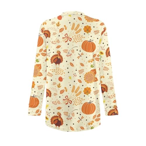 Image of Fall Maple Leaf Cardigan Sweaters for Women Long Sleeve Cardigan Soft Drape Open Front Dusters V-Neck Jackets Dressy