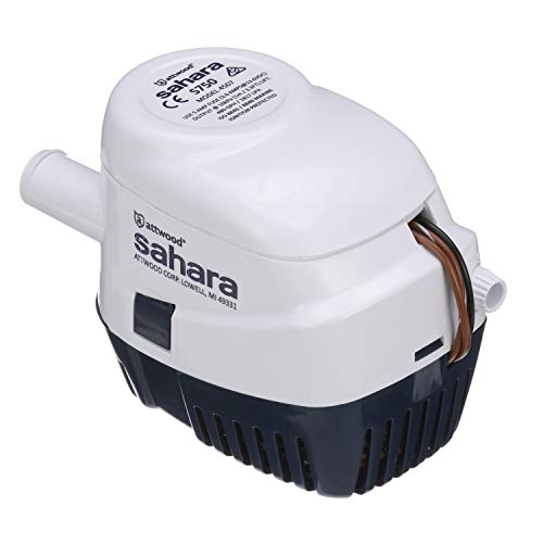 Attwood 4507-7 Sahara S750 Automatic Bilge Pump, 12-Volt, 1.5-Amp Draw, ¾-Inch Interior Diameter Hose, 29-Inch 16-Gauge Wire #TOP1