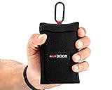 AUTDOOR® Picknickdecke klein - nachhaltig aus 100% recycelten Nylon - Stranddecke mit praktischem Karabiner. Kompakt für Camping, Picknick & Wandern (Schwarz, 2-3 Personen)