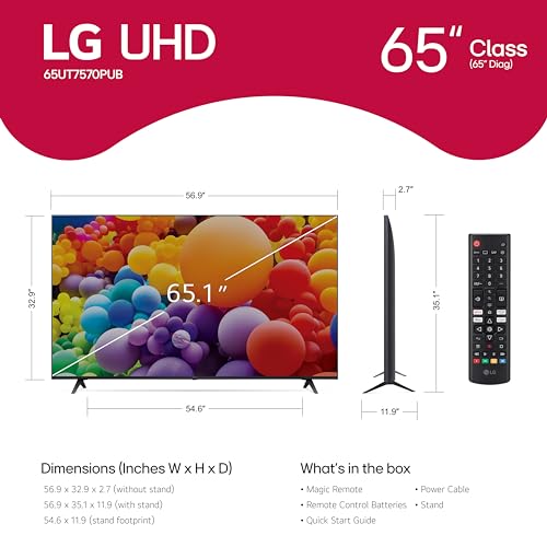 Image of LG 65-Inch Class UT75 Series LED Smart TV 4K Processor Flat Screen AI-Powered with Alexa Built-in (65UT7570PUB, 2024)