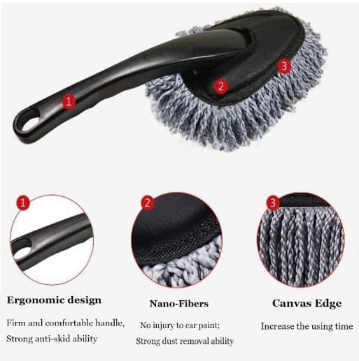 Image of Flexible Car Duster, Microfiber Flexible Car Duster Car Wash| Dry /Wet Home, Kitchen, BZ Office Cleaning Brush with Expandable Handle (Medium)