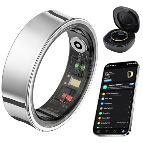 AMOVAN Smart Ring for Women Men, Fitness Tracker Ring with