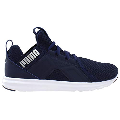 Image of PUMA unisex child Enzo Slip on Sneaker, Peacoat-puma Silver-puma White, 12 Little Kid US