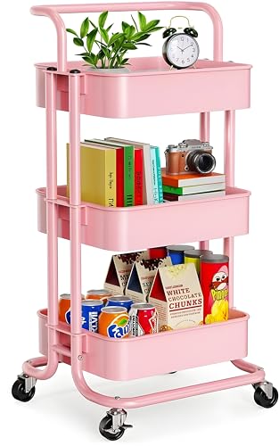 JIALTO Multipurpose Trolley with Wheels- Heavy Duty 3-Tier Utilit...