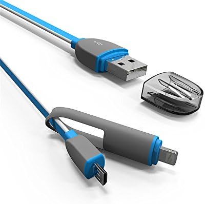 Clues XS-01 Premium Micro USB Cables Charging Cable High Speed USB 2.0 A Male to Micro B Sync and Charge Cable Micro USB to USB Charger Data Sync Cable for Android&iOS dual data cables-3.8 Feet(1.15 Meters) (Azure)