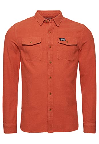Image of Superdry Men's Long Sleeve Shirt Sweatshirt, Burnt Orange, M