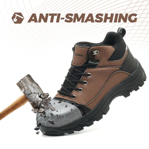 Waterproof Steel Toe Boots for Men Wide Width Non Slip Work Shoes Slip Resistant Safety Toe Sneakers Indestructible Construction Composite Toe Shoe Puncture Proof Footwear3