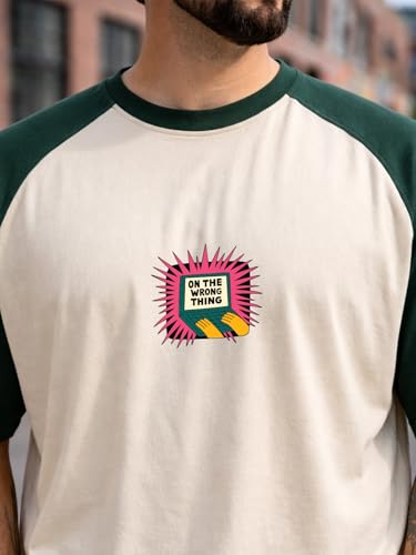 Image of Veirdo Men's 100% Pure Cotton Half Sleeve Plus Size Printed T-Shirt with Raglan Sleeve Stylish Comfortable & Durable Tees (Sizes: 2XL to 5XL)