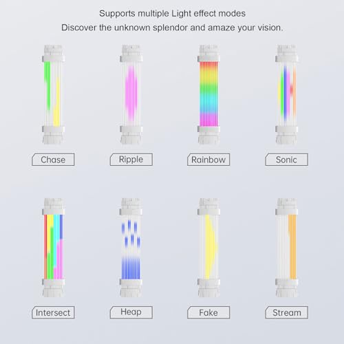 Cable de extensión ARGB con iluminación vibrante Fabater de 120 LED para GPU y placa base de PC 5