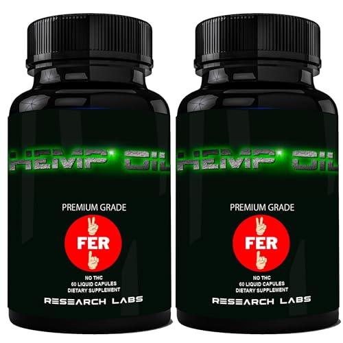 Research Labs Premium Hemp Capsules 2 Fer 1 Package! 100% Organic All Natural Oil Worry Nervousness Body Ache Stress Support