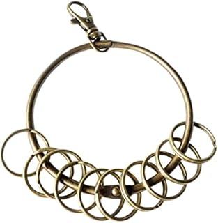 EPRHAY Bronze Large Round Hoop Key Ring Organizer(80mm) 10x Multi-Ring Jailers Fob Keyring Split Ring Key Holder Key Rings Multiple Keys
