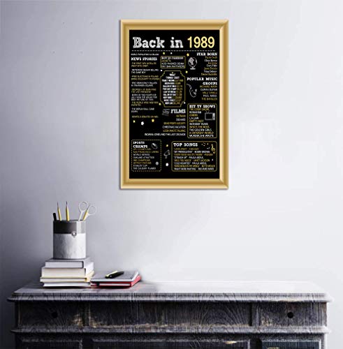 Kalawa 30Th Birthday Poster Supplies Decorations Centerpiece Gifts For Women Men Remembering The Year 1989 Canvas Wall Art Makes A Perfect Birthday Decoration(16X24Inch) #TOP4