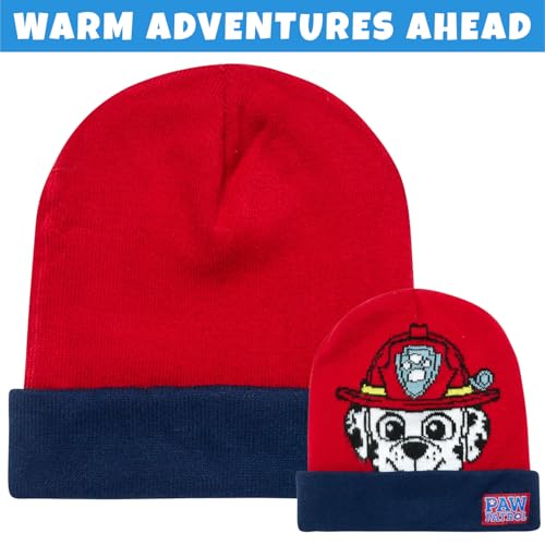 Image of Nickelodeon Boys Paw Patrol Winter Hat, 2 Pair Gloves or Mittens (Toddler /Little Boys)