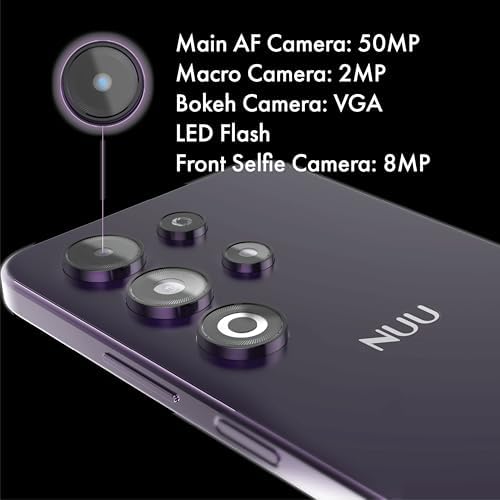 NUU N30 Cell Phone Unlocked for T-Mobile, Mint, Metro, Qlink, Tello 6GB/128GB, Teen Phone, Dual SIM 4G, Octa-Core 6.7" 90Hz HD+, Any Parental APP, Unlocked Android Phones, Purple, 1 Year US Warranty — view 5