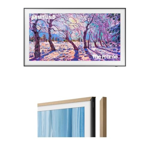Image of Samsung 32-Inch Class QLED The Frame LS03C Series, 1080p Resolution, (QN32LS03CB) 32 inch The Frame Customizable Bezel (2026 Model), Magnetic, Easy Installation, VG-SCFH32TKBZA, Modern Teak