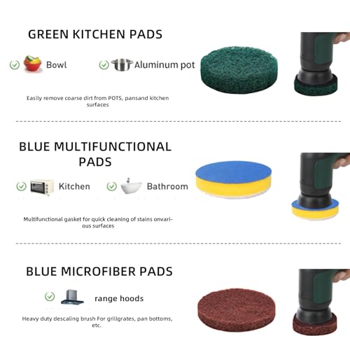 18 STK Aufsatz für Bosch Universal Brush Kompatibel mit Bosch Home/Garden6033,Bosch reinigungsbürste,3X(Mikrofaserpad,Schaumstoffpad,Hochleistungspad,Küchenpad,Schmirgelfaserpad,Multi-Use Pad)