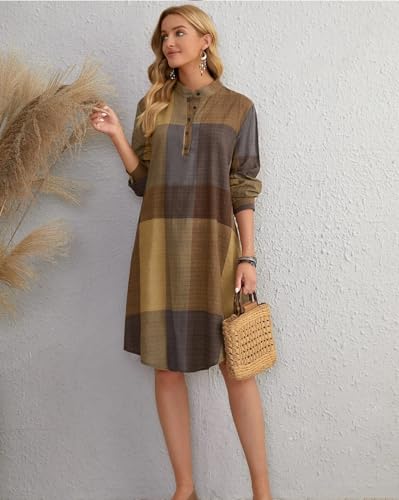 Image of GRECIILOOKS Solid Regular One Piece Maxi Bodycon Dresses Midi Dress Shirt for Women