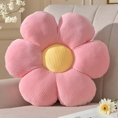 Yhoelata Coussin Fleur Petit, Coussin de Sol Forme de Fleur Rose, Coussins Décoratif en Peluche Daisy Enfant, Aesthetic Coussins Décoration Canapé, Deco...