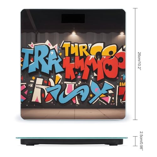 Báscula digital de baño Graffiti Hip Hop con plataforma amplia miniatura 2