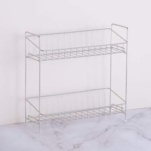GENIYA 2-Tier Spice Rack Organizer, 304 Stainless Steel Kitchen Counter Shelf