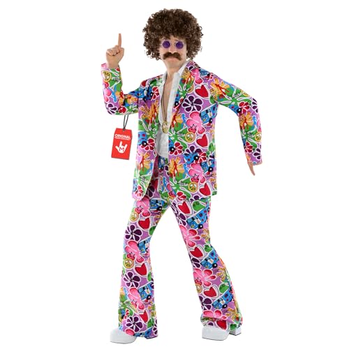 Fun Shack Costume Hippie Homme, Déguisement Années 60 et 70, Tenue Vintage Halloween Homme, M