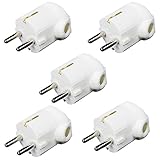 Color: blanco com-four® Conector de conexión a Tierra 5X Conector de conexión a Tierra Blanco en ángulo Conector en ángulo para Montaje a Prueba de Rotura (05 Piezas - Blanco)